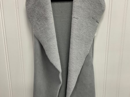 Vest Faux Fur & Sherpa By Clothes Mentor In Grey, Size: M For Cheap