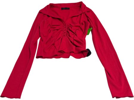 Top Long Sleeve By Urban Outfitters In Red, Size: L For Cheap