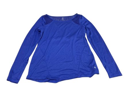 Athletic Top Long Sleeve Collar By Layer 8 In Blue, Size: M For Cheap