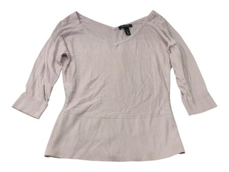 Top Long Sleeve Basic By White House Black Market In Pink, Size: M Cheap