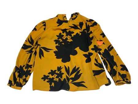 Top Long Sleeve By Who What Wear In Black & Yellow, Size: M Online now