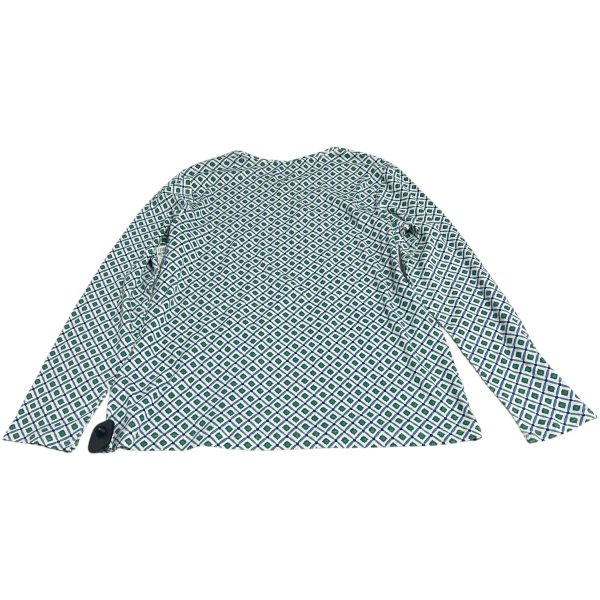 Top Long Sleeve By Croft And Barrow In Green & White, Size: L Online now