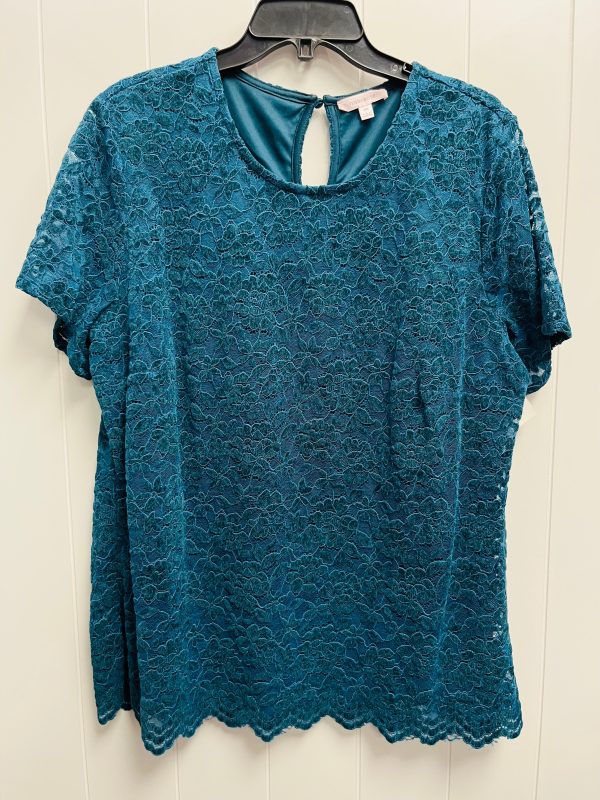 Top Short Sleeve By TEDDI ROSE In Teal, Size: Xxl For Cheap