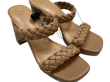 Sandals Heels Block By A New Day In Tan, Size: 9.5 Cheap