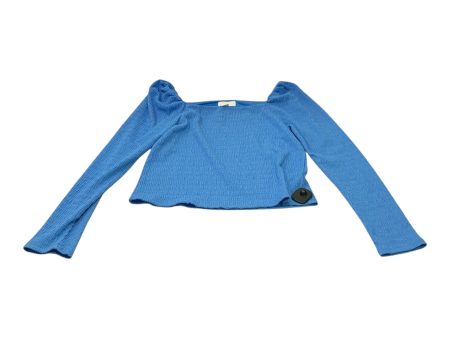 Top Long Sleeve By H&m In Blue, Size: M For Cheap