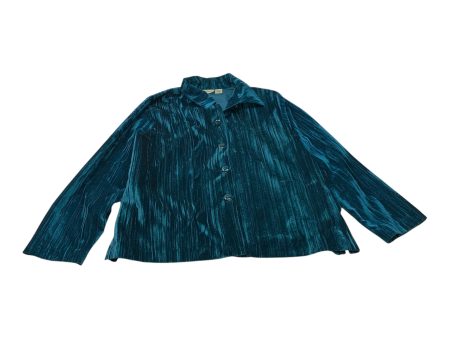 Top Long Sleeve By Aparenza In Teal, Size: Xl Cheap