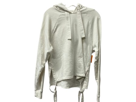 Athletic Sweatshirt Hoodie By Andrew Marc In White, Size:S on Sale