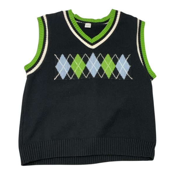 Vest Sweater By Clothes Mentor In Black & Green, Size: L Fashion