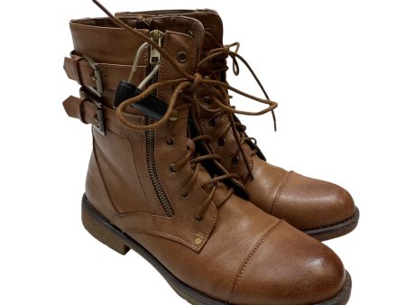 Boots Combat By ID Required In Brown, Size: 8.5 For Sale