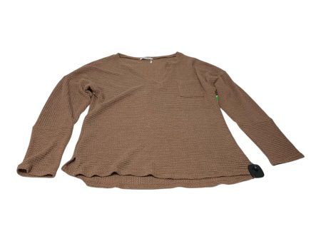 Top Long Sleeve By Pink M Style In Brown, Size: M For Discount