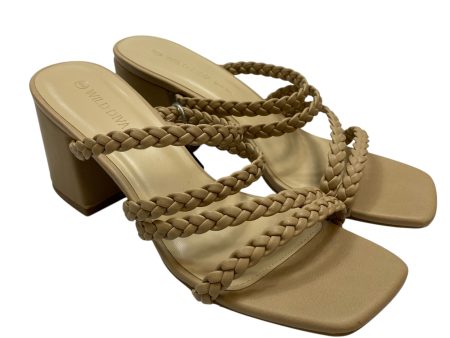 Sandals Heels Block By Wild Diva In Tan, Size: 9 Cheap