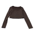 Top Long Sleeve By Shein In Brown, Size: M on Sale