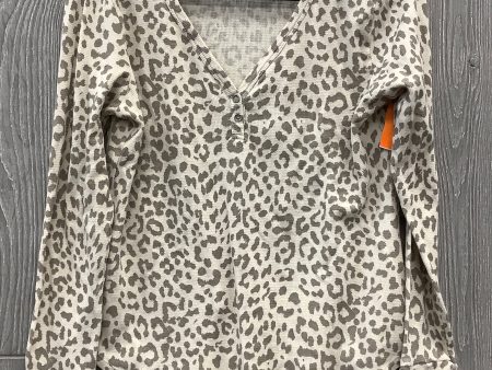 Top Long Sleeve By Lucky Brand In Animal Print, Size: L Online now