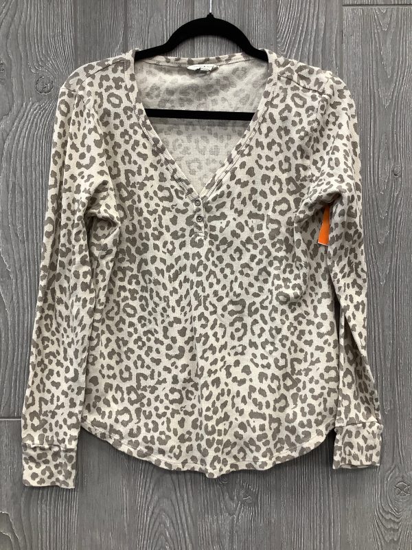 Top Long Sleeve By Lucky Brand In Animal Print, Size: L Online now