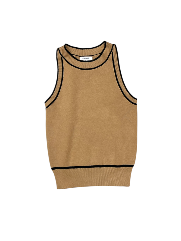 Top Sleeveless By THE WORKSHOP In Brown, Size: M Hot on Sale