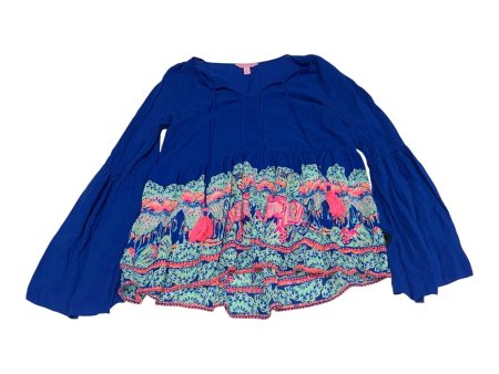 Top Long Sleeve Designer By Lilly Pulitzer In Blue, Size: S Supply