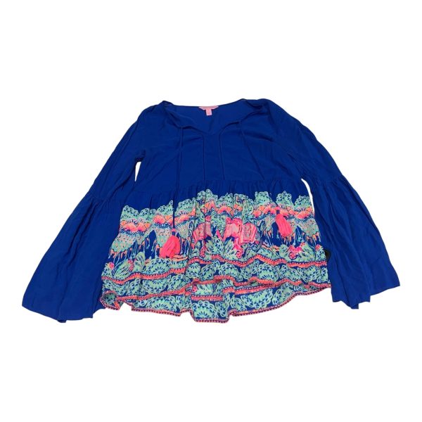 Top Long Sleeve Designer By Lilly Pulitzer In Blue, Size: S Supply