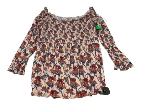 Top Long Sleeve By Melrose And Market In Floral Print, Size: L For Discount