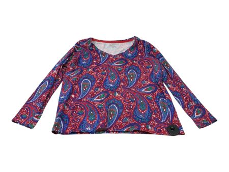 Top Long Sleeve By Talbots In Blue & Red, Size: 1x Online now