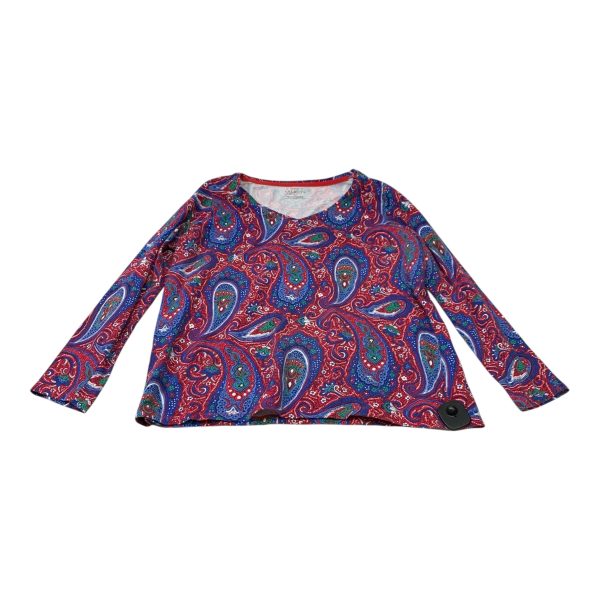 Top Long Sleeve By Talbots In Blue & Red, Size: 1x Online now