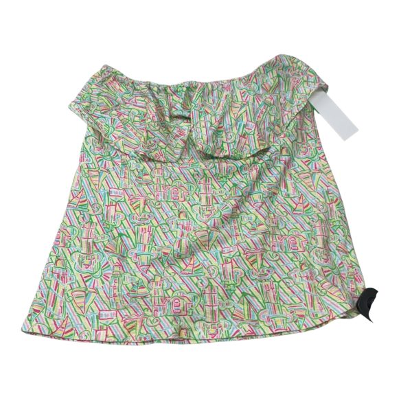 Top Sleeveless Designer By Lilly Pulitzer In Green & Pink, Size: M Supply