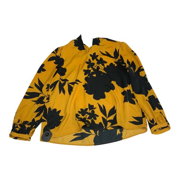 Top Long Sleeve By Who What Wear In Black & Yellow, Size: M Online now