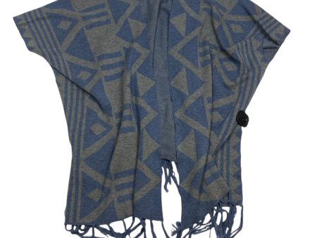 Shawl By Cyrus Knits In Blue & Grey, Size: L For Cheap