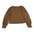 Top Long Sleeve By Sage In Brown, Size: L on Sale