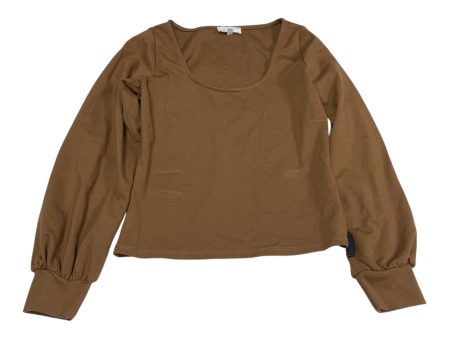 Top Long Sleeve By Sage In Brown, Size: L on Sale