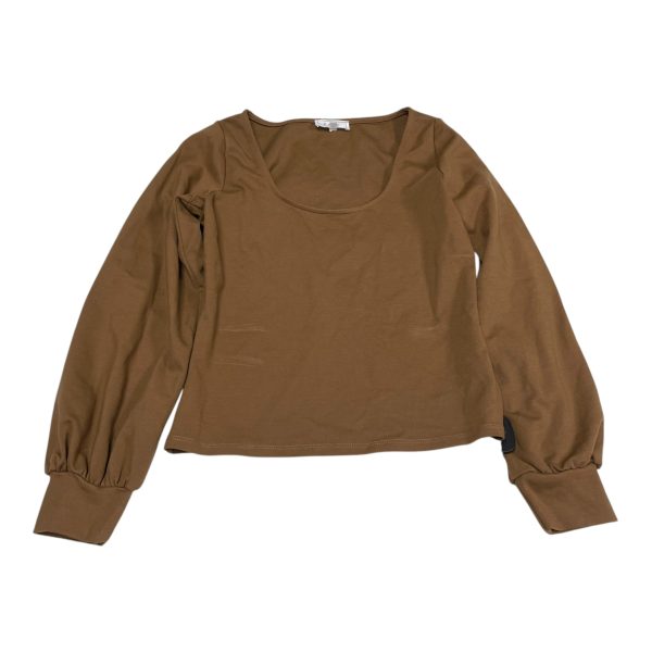 Top Long Sleeve By Sage In Brown, Size: L on Sale