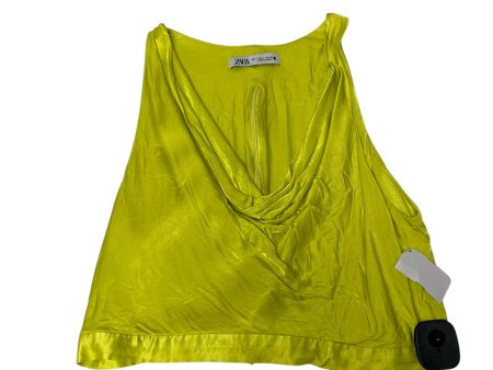 Top Sleeveless By Zara In Green, Size: L Fashion