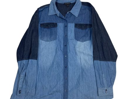 Top Long Sleeve By Lane Bryant In Blue Denim, Size: 3x Discount