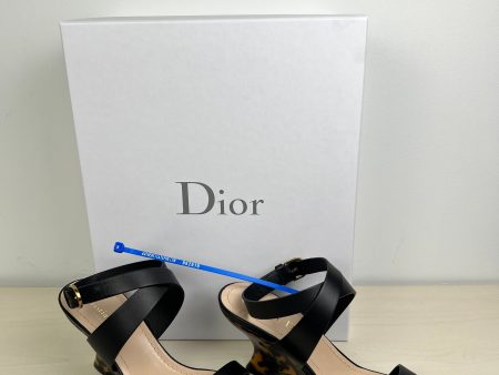 Sandals Luxury Designer By Dior In Black, Size: 6.5 Supply