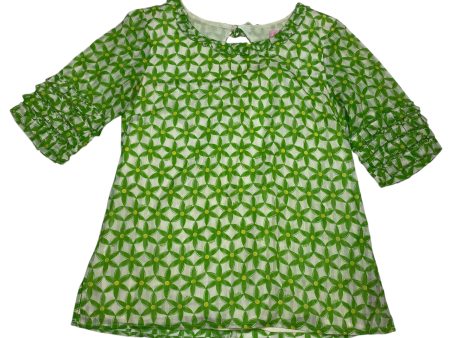 Top Short Sleeve Designer By Lilly Pulitzer In Cream & Green, Size: S Online Hot Sale