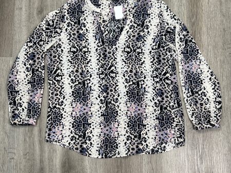 Blouse Long Sleeve By Adrianna Papell In Snakeskin Print, Size: M For Cheap