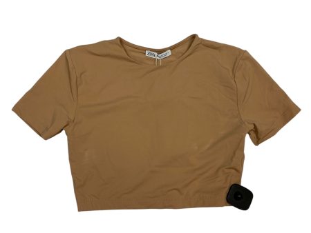 Top Short Sleeve By Zara In Tan, Size: M Online now