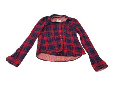 Top Long Sleeve By Abercrombie And Fitch In Plaid Pattern, Size: M Online Hot Sale