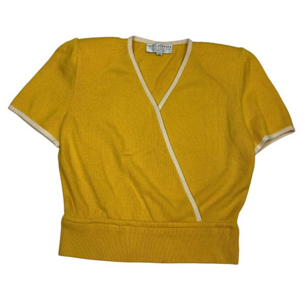 Top Short Sleeve Designer By St John Collection In Yellow, Size: M Online