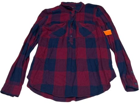 Top Long Sleeve By Lucky Brand In Blue & Red, Size: S Cheap