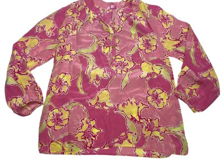 Blouse Designer By Lilly Pulitzer In Pink & Yellow, Size: S Online now