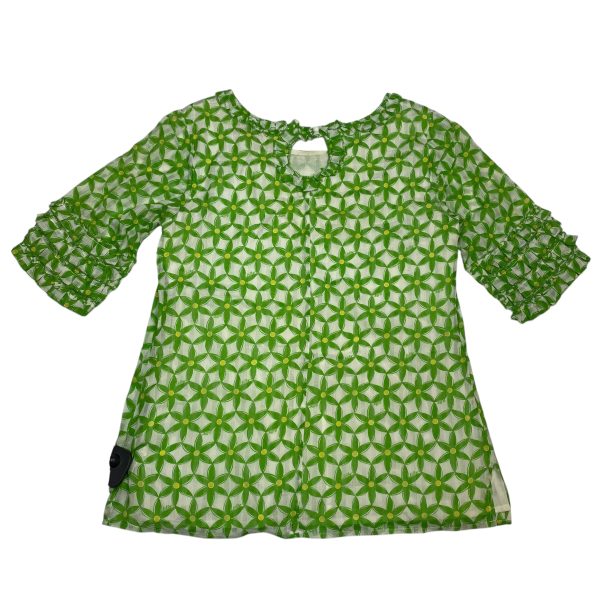 Top Short Sleeve Designer By Lilly Pulitzer In Cream & Green, Size: S Online Hot Sale