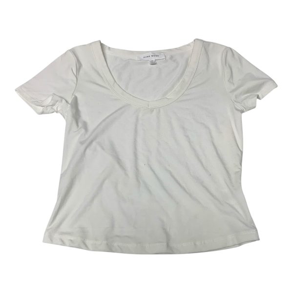 Top Short Sleeve Basic By Pink Rose In White, Size: M For Cheap