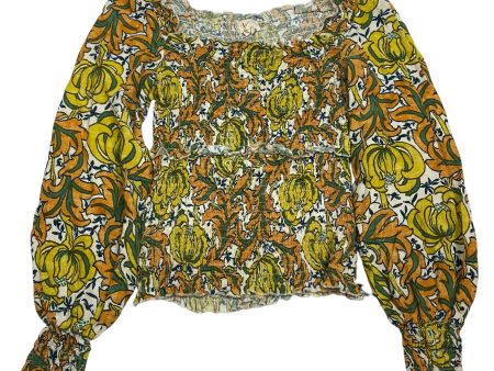 Top Long Sleeve By Anthropologie In Orange & Yellow, Size: S Cheap