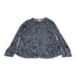 Top Long Sleeve By Liz Claiborne In Blue & Grey, Size: L Online