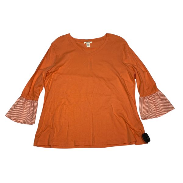 Top Long Sleeve By West Bound In Orange, Size: Xl For Sale