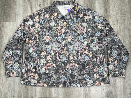 Floral Print Jacket Denim Cj Banks, Size 2x For Sale