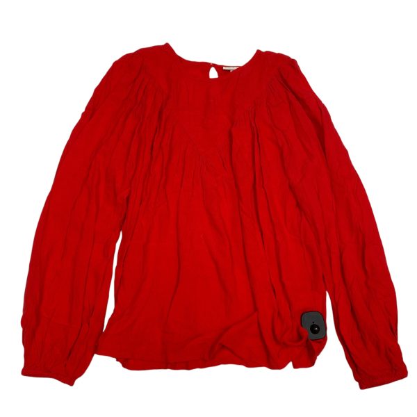 Top Long Sleeve By Knox Rose In Red, Size: Xs Hot on Sale