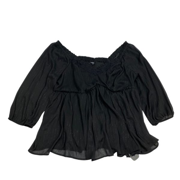 Top Long Sleeve By Torrid In Black, Size: 2x Online Sale