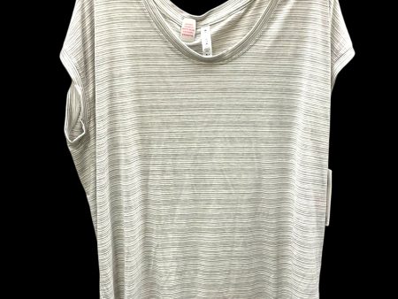 Athletic Top Short Sleeve By Athleta In Grey & White, Size: Xl Online Sale