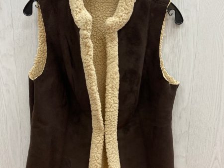 Vest Faux Fur & Sherpa By Chicos In Brown, Size: L Online Hot Sale